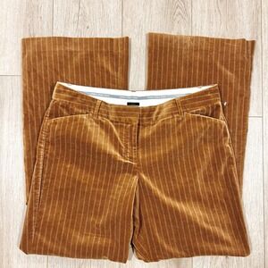 Express Design Studio Editor Brown Velvet Pinstripe Wide Leg Pants Womens 12
